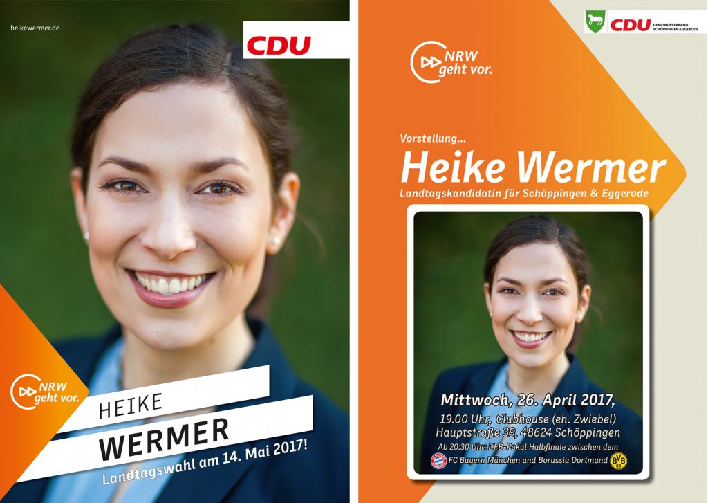 Plakat einer Kandidatin der CDU